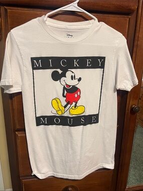 Disney White Mickey Mouse Tee with Red Shorts & Yellow Shoes